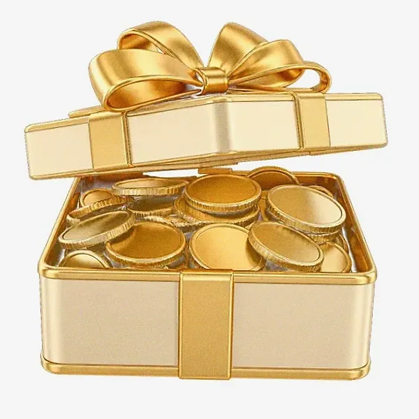 Gift box with coins — Hopa