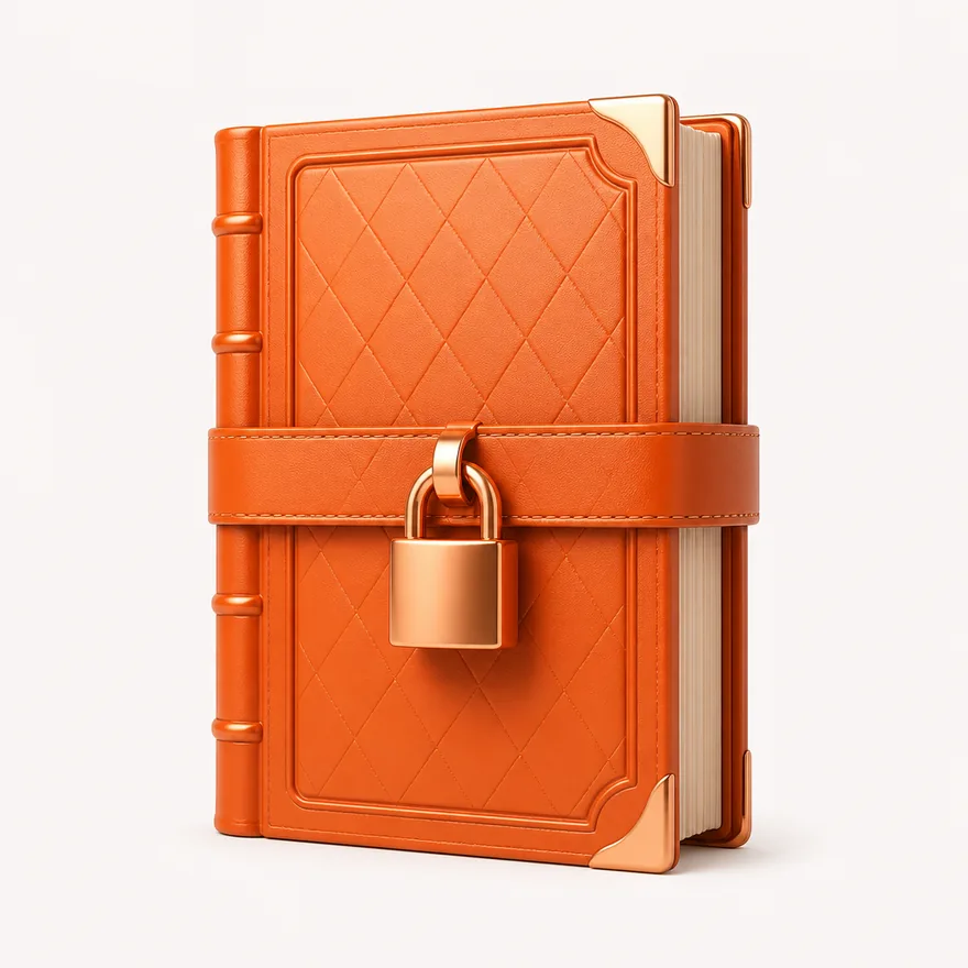 Book with padlock strap — Hopa